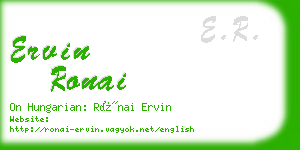 ervin ronai business card